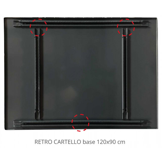 Cavalletto da cantiere pesante per targa 120x90 cm