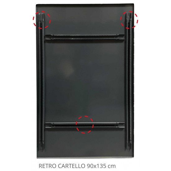 Cavalletto da cantiere pesante per targa 90x135 cm