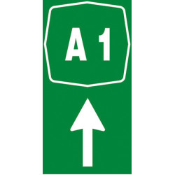 Numero identificazione autostrada + freccia verticale con funzione di conferma