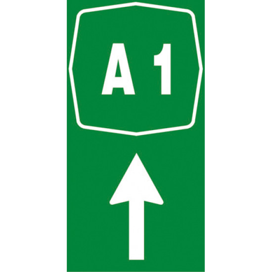 Numero identificazione autostrada + freccia verticale con funzione di conferma